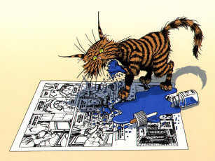 Картинка рисованные животные коты