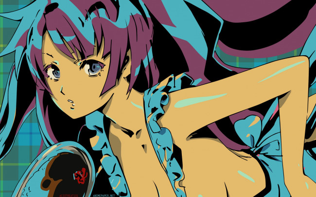 Обои картинки фото аниме, bakemonogatari, senjougahara hitagi, девушка, фартук