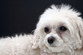 Картинка 3д графика animals животные тёмный собачка белый