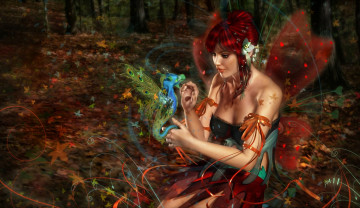 Картинка 3д графика fantasy фантазия девушка дракон