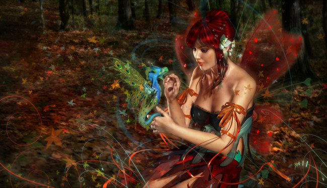 Обои картинки фото 3д, графика, fantasy, фантазия, девушка, дракон