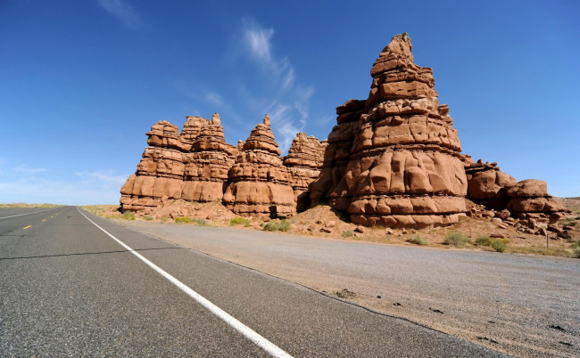 Обои картинки фото природа, дороги, скалы, небо