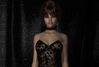 Картинка 3д графика people люди рендер девушка фон кружево