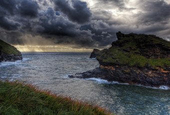 Картинка корнуолл англия природа побережье валуны река