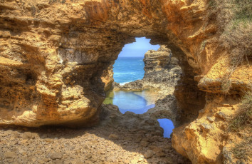 Картинка грот great ocean road victoria australia природа моря океаны море скалы