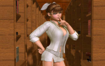 Картинка 3д графика people люди девушка задумчивость очки