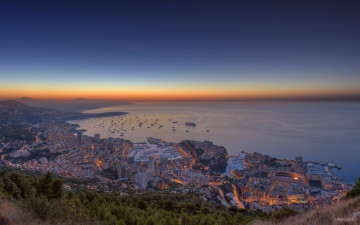 Картинка города монте карло монако monaco панорама ночной город