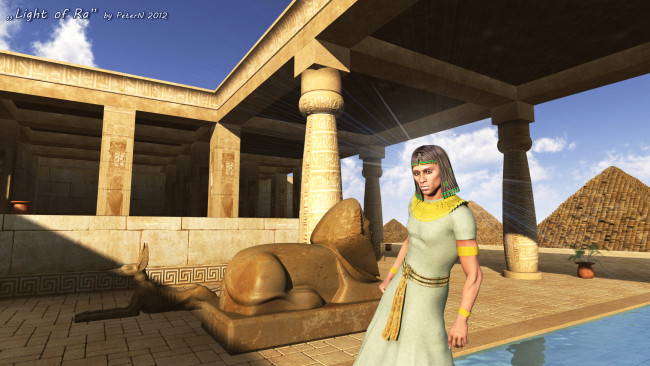 Обои картинки фото 3д, графика, fantasy, фантазия, пирамиды, бассейн