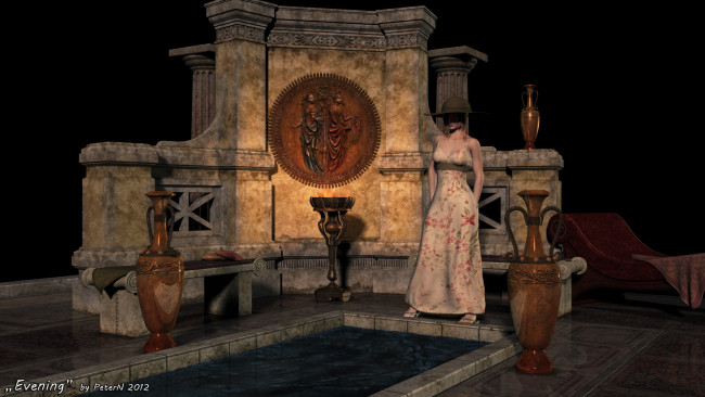 Обои картинки фото 3д, графика, people, люди, девушка, комната