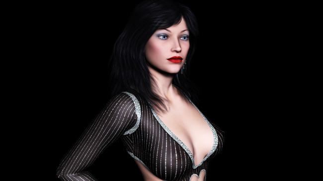 Обои картинки фото 3д, графика, people, люди, взгляд, девушка