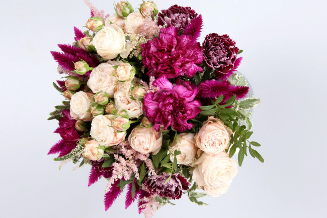 Обои картинки фото цветы, букеты, композиции, букет, розы, пионы, гвоздики