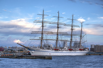 Картинка корабли парусники корабль причал город