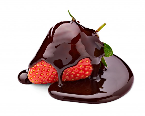 Обои картинки фото еда, клубника,  земляника, шоколад, сладости
