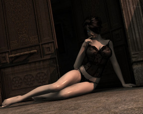 Картинка 3д+графика люди+ people девушка фон взгляд белье