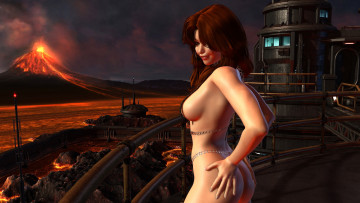 Картинка 3д+графика фантазия+ fantasy грудь фон взгляд девушка