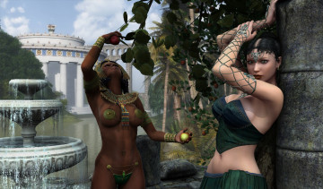 Картинка 3д+графика люди+ people девушки взгляд фон