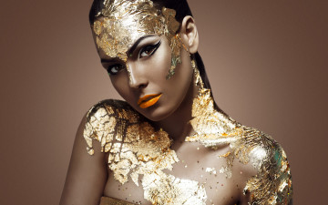 Картинка девушки -unsort+ креатив model look gold