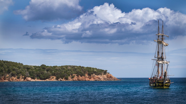 Обои картинки фото корабли, парусники, океан, мачты, паруса