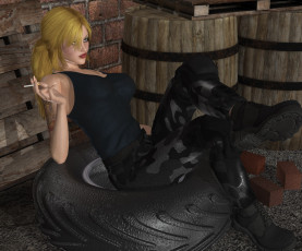 Картинка 3д+графика люди+ people девушка взгляд фон