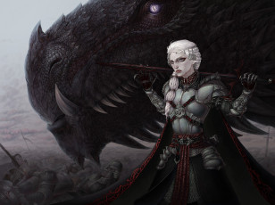 Картинка фэнтези красавицы+и+чудовища девушка дракон