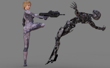 Картинка 3д+графика фантазия+ fantasy девушка оружие фон взгляд