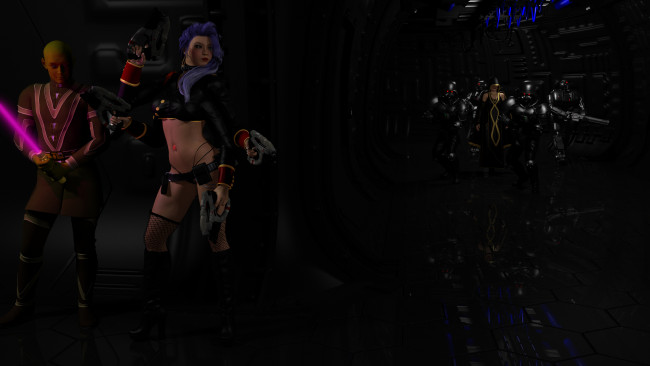 Обои картинки фото 3д графика, фантазия , fantasy, взгляд, фон, девушки