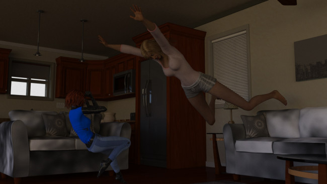 Обои картинки фото 3д графика, люди , people, девушка, взгляд, фон, мать, дочь, интерьер