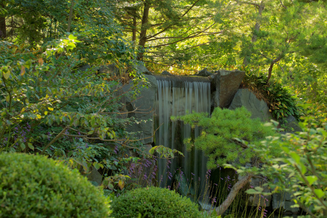 Обои картинки фото природа, водопады, река, водопад, лес