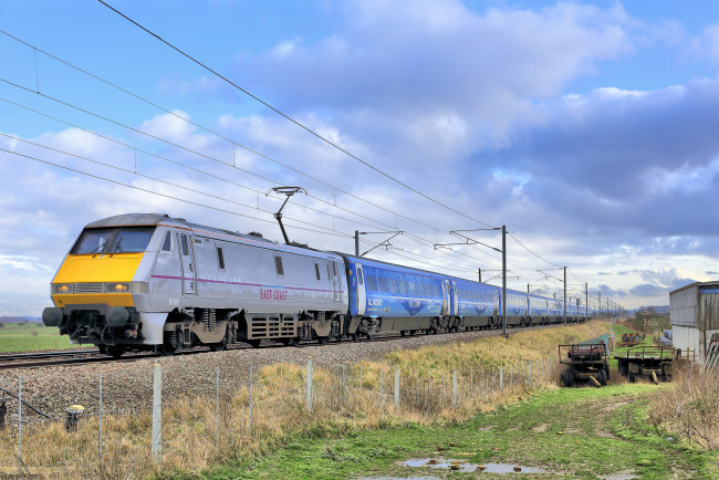 Обои картинки фото техника, электровозы, локомотив, рельсы, состав