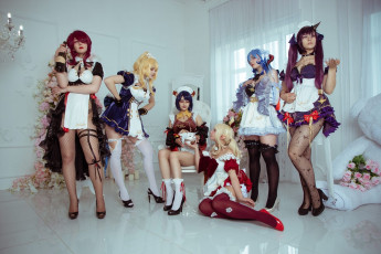 Картинка девушки -+креатив +косплей костюмы образы цветы мишка