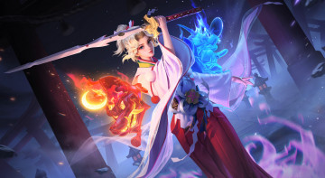 Картинка видео+игры honor+of+kings девушка меч демоны