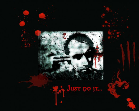 Обои картинки фото рисованные, люди, пятна, кровь, пальцы, лицо, сигарета