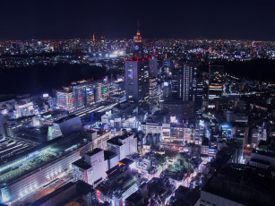 Картинка города огни ночного