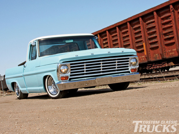 Обои картинки фото 1967, ford, f150, автомобили, custom, pick, up