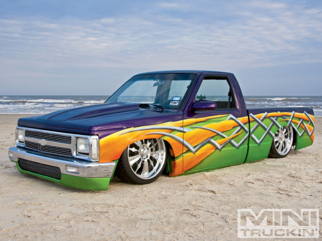 Обои картинки фото 1988, chevy, s10, автомобили, custom, pick, up