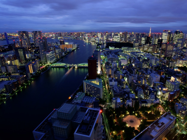 Обои картинки фото города, огни, ночного