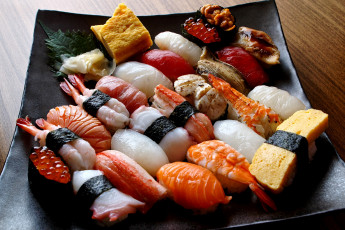 Картинка еда рыба морепродукты суши роллы