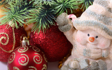 Картинка праздничные снеговики шарики снеговик