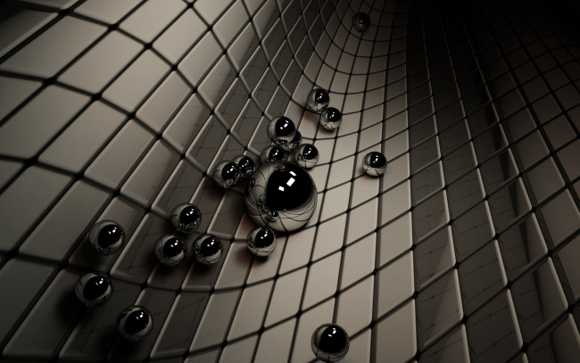 Обои картинки фото 3д, графика, шары, клетка