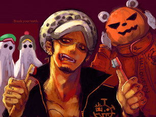 Картинка аниме one+piece one piece trafalgar law bepo penguin shachi heart pirates