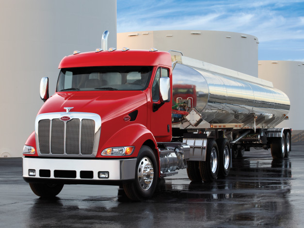 Обои картинки фото peterbilt 387, автомобили, peterbilt, сша, седельные, тягачи, классические, грузовики, motors, company