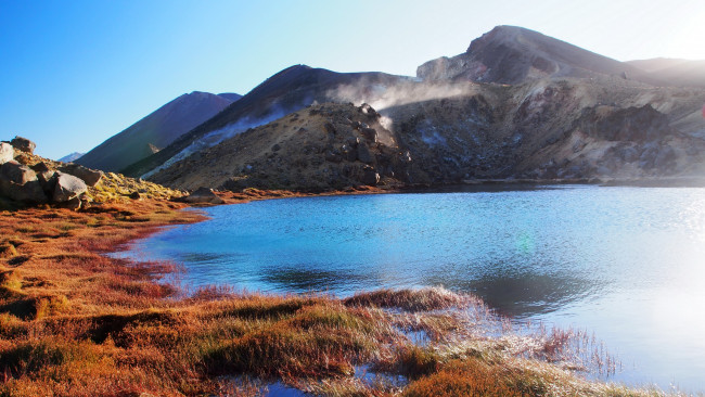 Обои картинки фото emerald lake new zealand, природа, реки озера
