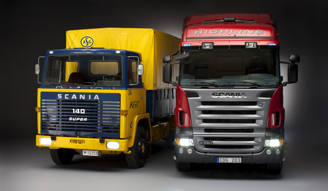 Обои картинки фото scania lbs140 46s and scania r 620, автомобили, scania, дизельные, двигатели, ab, автобусы, судовые, грузовые, швеция