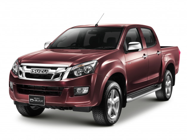 Обои картинки фото автомобили, isuzu, 2012г, cab, double, d-max, красный