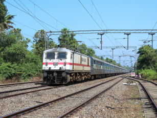 Картинка техника электровозы локомотив рельсы состав