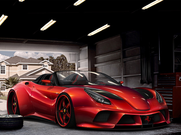 Обои картинки фото автомобили, виртуальный тюнинг, ferrari