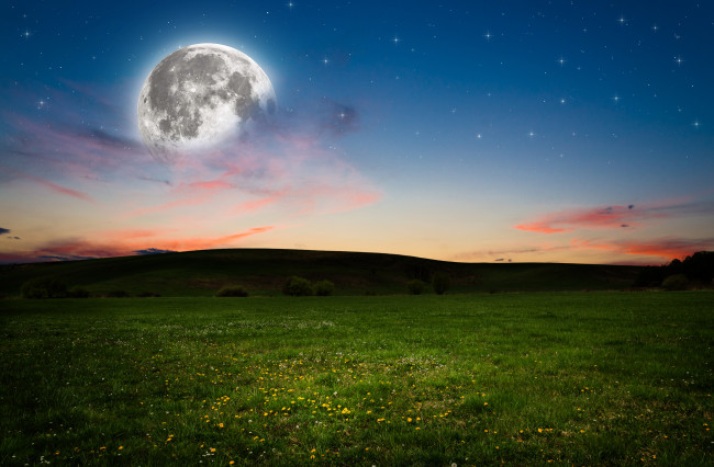 Обои картинки фото разное, компьютерный дизайн, луна, поверхность, звезды