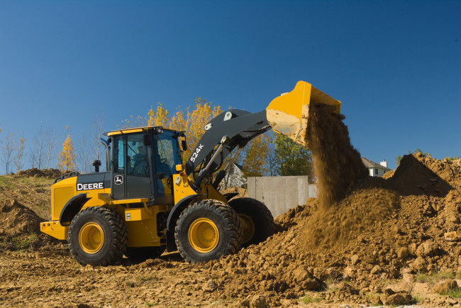 Обои картинки фото техника, фронтальные погрузчики, john, deere