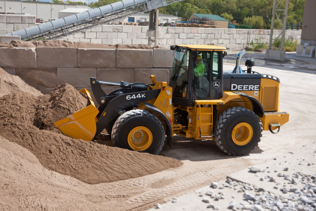 Обои картинки фото техника, фронтальные погрузчики, john, deere