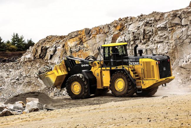 Обои картинки фото техника, фронтальные погрузчики, john, deere